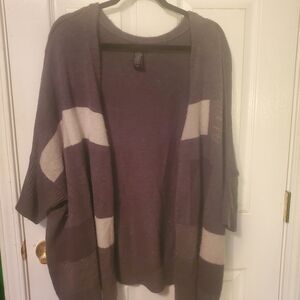 Lane Bryant Gray Block Cardigan